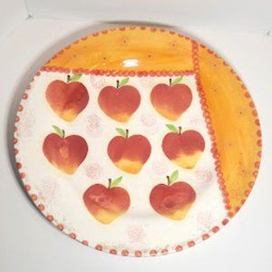 APPLE PLATE HAND PAINTED DESIGN BY TRADITIONS 12.5" DIAMETER